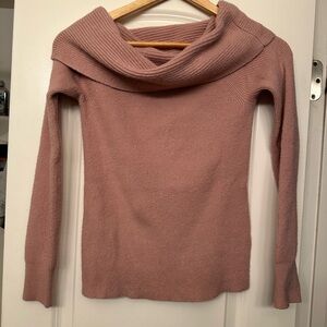Leith Super Soft Fold Over Dusty Rose Sweater Nordstrom (S4)
